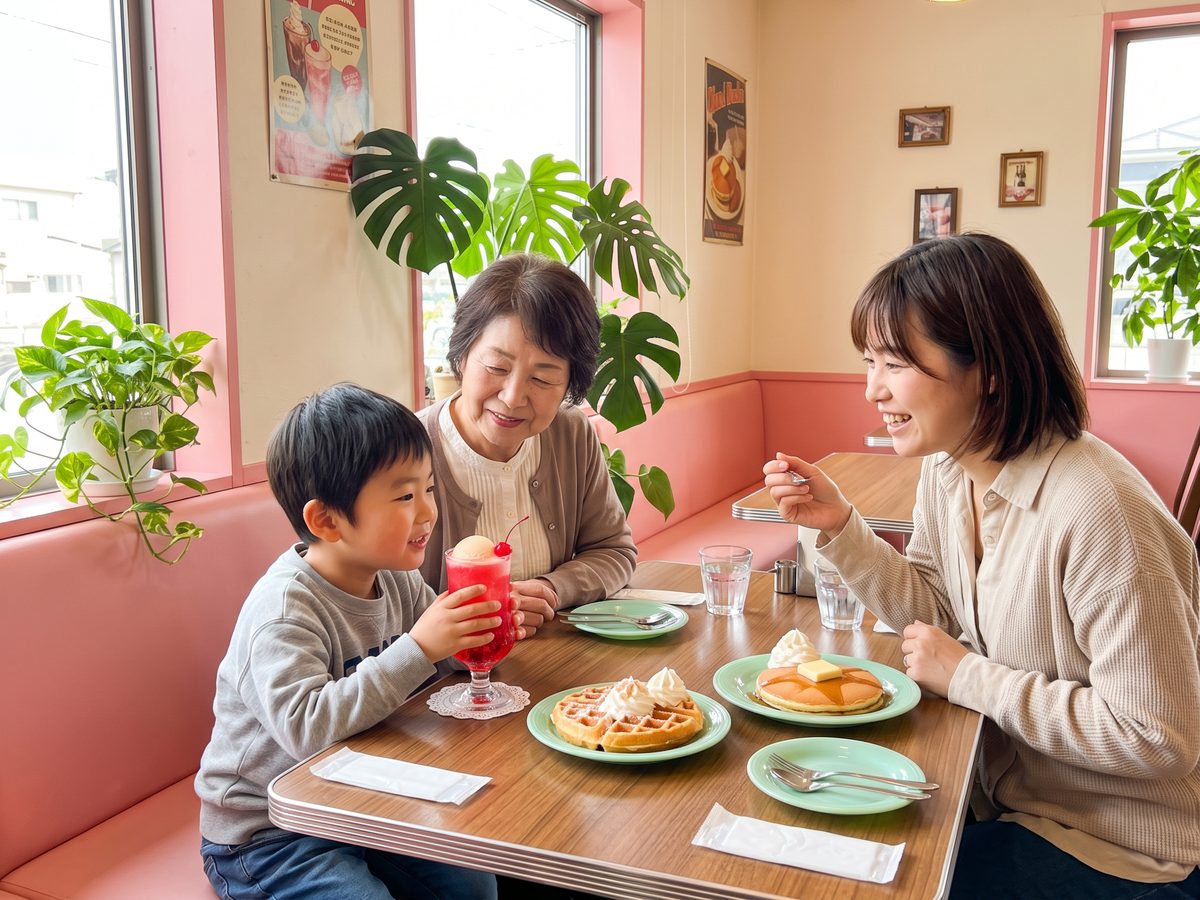 ご家族でテーブルを囲むお客さまの様子